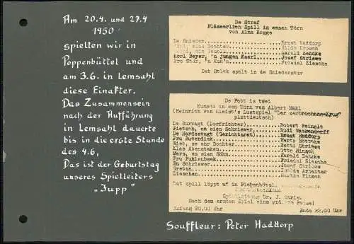 Fotoalbum-Seiten Fotos von 1946-54 Theater Bühne Henneberg Poppenbüttel Hamburg