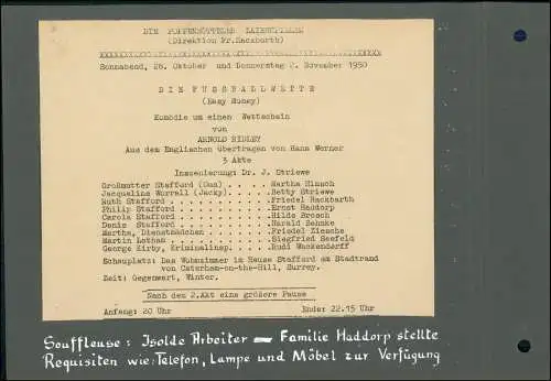 Fotoalbum-Seiten Fotos von 1946-54 Theater Bühne Henneberg Poppenbüttel Hamburg