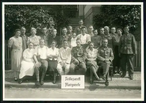 Foto 17×12 cm Teil-Lazarett Margarete Soldaten Wehrmacht Schwestern Rotes Kreuz