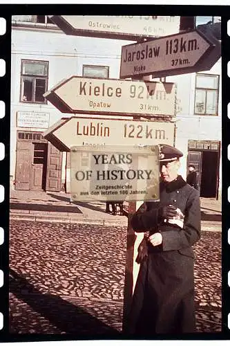 Repro Foto vom Farbdia no Original 10x15cm Hinweisschilder Kielce Lublin uvm Süd