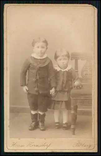 CDV - Fotografie Herrmann Zernsdorf, Bad Belzig Geschwister Knabe Junge Mädchen