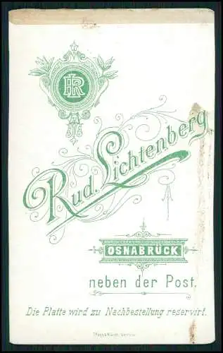 CDV - Fotografie Rud. Lichtenberg, Osnabrück, neben der Post - feiner Herr