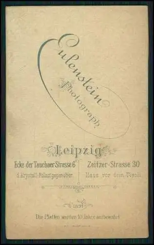 CDV - Fotografie Eulenstein, Leipzig, Ecke der Tauchaer Strasse 29 Mann Portrait