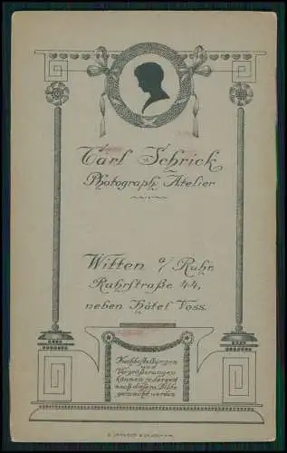 CDV - Fotografie Carl Schrick Witten Ruhr Ruhstraße 44 Geschwister Knabe Mädchen