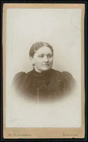 CDV - Fotografie H. Kuhlmann, Bochum Bahnhofstr. Kreuzstrasse Ecke Mollige Dame