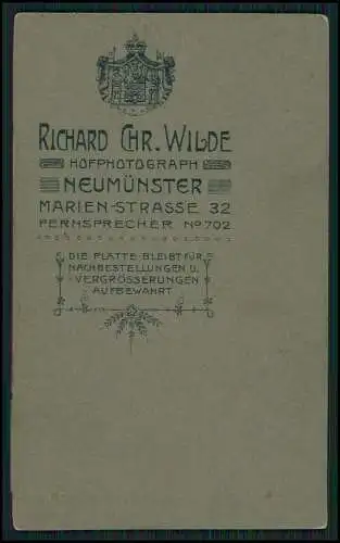 CDV - Fotografie Richard Chr Wilde Neumünster Marienstr. 32 Alte Frau Segelohren