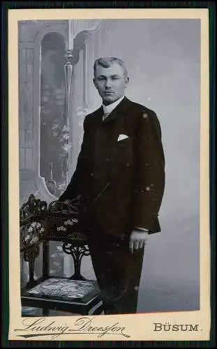 CDV - Fotografie Studioaufnahme, Atelier Ludwig Dreessen, Büsum feiner Herr