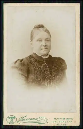 CDV - Fotografie Hermann Tietz, Hamburg, Gr. Burstah 12-14 feine Mollige Dame