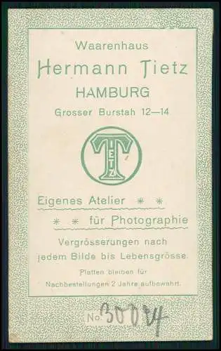 CDV - Fotografie Hermann Tietz, Hamburg, Gr. Burstah 12-14 feine Mollige Dame