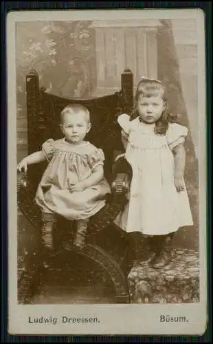 CDV - Fotografie Ludwig  Dreessen, Büsum Nordsee, Zwei kleiner Kinder