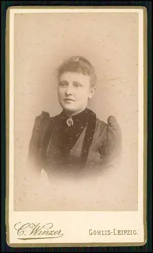 CDV - Fotografie C. Winzer Leipzig-Gohlis Leipzigerstrasse 7 Portrait feine Dame