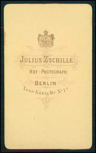 CDV - Fotografie Julius Zschille Berlin, Neue König-Str. 1 a Portrait feine Dame