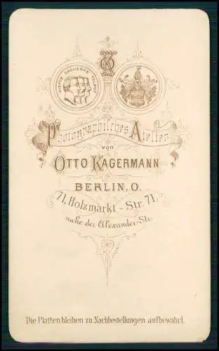 CDV - Fotografie Otto Kagermann, Berlin, Holzmarkt Str. 71 feines Ehepaar 1879