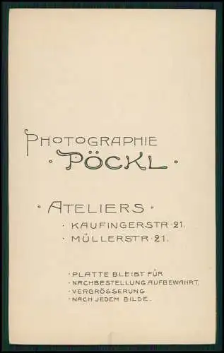 CDV - Fotografie Oscar Pöckl, München, Müllerstrasse 21 feiner Herr mit Brille