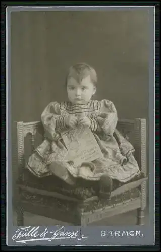 CDV - Fotografie Wilhelm Fülle, Barmen, Wuppertal Mädchen mit Heft von 1907