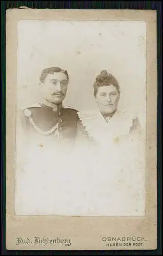 CDV Foto - Dame Soldat Portrait Schützenschnur Rud. Lichtenberg Osnabrück Melle