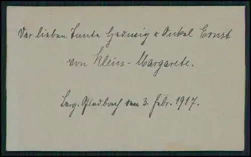 CDV Foto - Mädchen Klein Margarete 1917 Fotografie H. Warkus Bergisch Gladbach