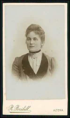 CDV Foto - Portrait feine Dame Atelier R. Przibill Altona Hamburg