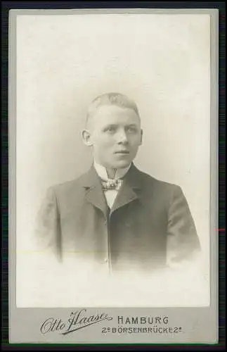 CDV Foto - Portrait feiner junger Mann Atelier Otto Haase Hamburg Börsenbrücke 2