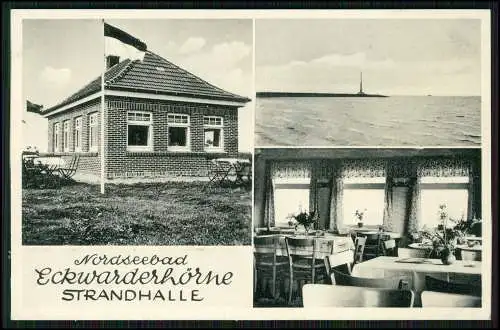 AK Eckwarderhörne Butjadingen Wesermarsch Strandhalle Cafe Restaurant Fr. Harff