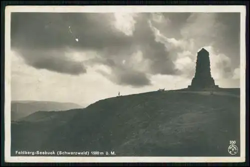 Foto AK Feldberg im Schwarzwald, Bismarckdenkmal auf dem Seebuck 1931 gelaufen