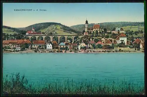 AK Emmersdorf an der Donau in Niederösterreich Flussblick auf Ort Kirche 1915