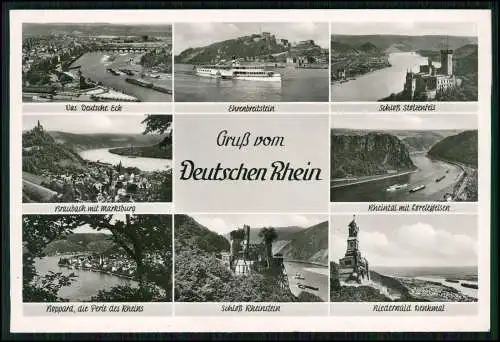 AK Gruß vom deutschen Rhein Stolzenfels Ehrenbreitstein Dampfer Boppard uvm.