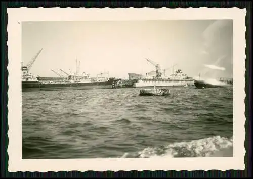 6x Foto Schiff Frachter Tanker Dampfer Hafen Hamburg Amsterdam Emden uvm 1950-60