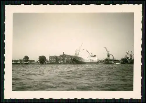 6x Foto Schiff Frachter Tanker Dampfer Hafen Hamburg Amsterdam Emden uvm 1950-60