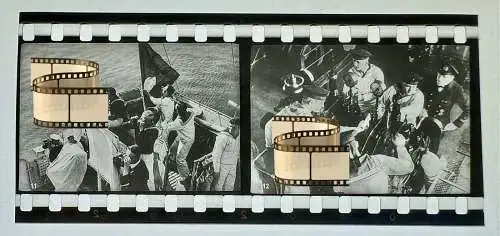 2x Zelluloid Dia-Negativ-Film Foto - Kriegsmarine - 4x3,5cm Soldaten im Einsatz