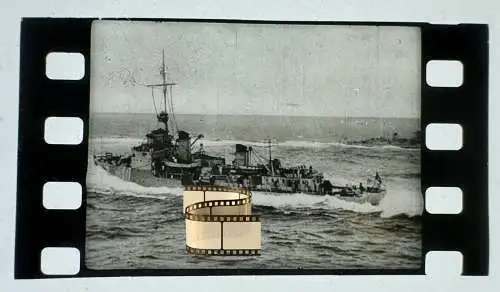 Zelluloid Dia-Negativ-Film Foto - Kriegsmarine - 2x3,5cm Boot Kriegsschiff