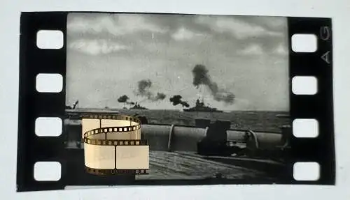 Zelluloid Dia-Negativ-Film Foto - Kriegsmarine - 2x3,5cm Kriegsschiff