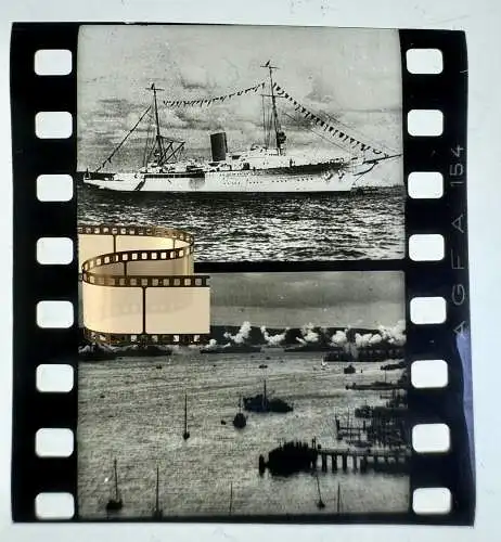 Zelluloid Dia-Negativ-Film Foto - Kriegsmarine - 4x3,5cm Salut schießen