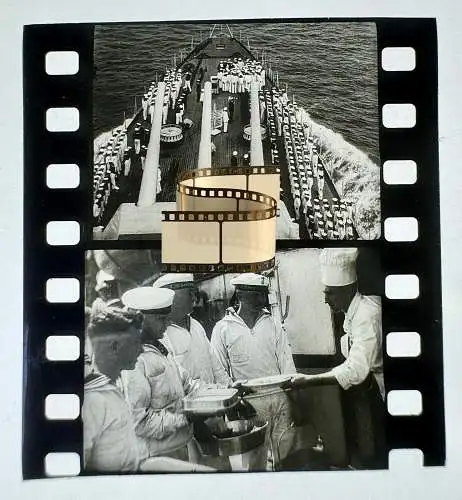 Zelluloid Dia-Negativ-Film Foto - Kriegsmarine - 4x3,5 cm Kojen unter Deck