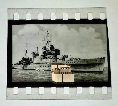 Zelluloid Dia-Negativ-Film Foto - Kriegsmarine - 4 x 3,5 cm Kriegsschiff