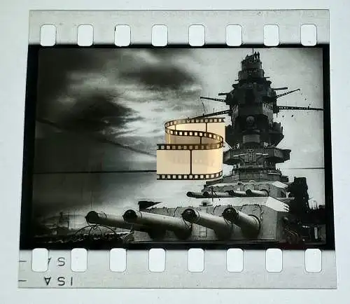 Zelluloid Dia-Negativ-Film Foto - Kriegsmarine - 4 x 3,5 cm Kriegsschiff