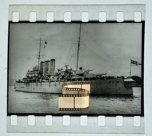 Zelluloid Dia-Negativ-Film Foto - Kriegsmarine - 4 x 3,5 cm Kriegsschiff