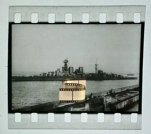 Zelluloid Dia-Negativ-Film Foto - Kriegsmarine - 4 x 3,5 cm Kriegsschiff