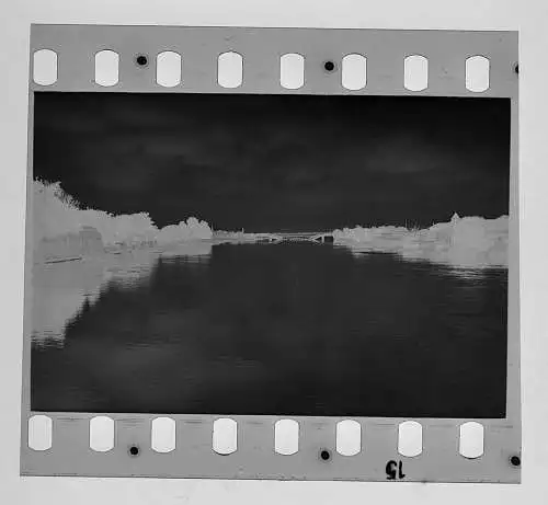 Original Negativ 1939-45 - Frankreich zerstörte Brücke großer Fluss