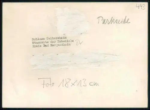 Foto Weikersheim Tauberfranken Württemberg Blick vom Garten auf das Schloss 1938