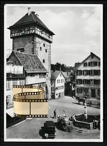 Altes Foto Reutlingen in Baden Württemberg, Gartentor, Brunnen um 1940