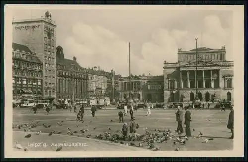 4x AK Leipzig in Sachsen Augustusplatz Hauptbahnhof und andere Ansichten 1941