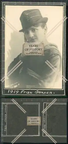 Foto Portrait feine Dame mit Hut Frau Jansen Leipzig 1919 