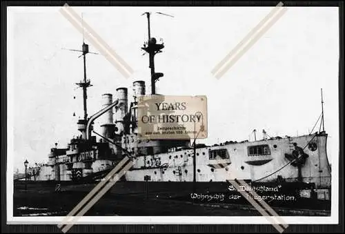 Foto SMS Deutschland 1904 Linienschiff als Wohnschiff der Fliegerstation 