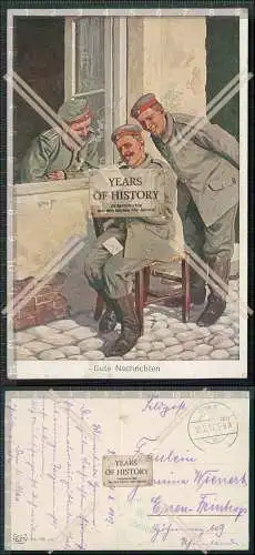 AK 1. WK gute Nachrichten Soldat liest den bekommenden Brief 1917 Feldpost gel