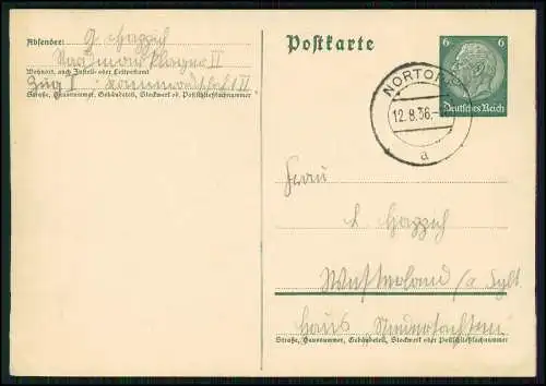 3x AK Ganzsache Landpoststempel Rüde Mittelangeln Ryde über Flensburg 1937 gel.