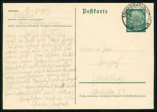 2x AK Ganzsache Landpoststempel Ulsnis über Süderbrarup Angeln SL 1936 gelaufen