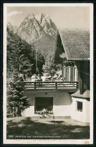 3x AK Garmisch Partenkirchen Aule Alm mit Zugspitzmassiv uvm. 1939 gelaufen