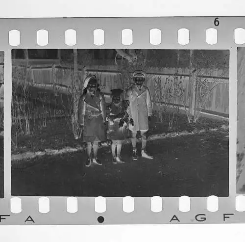 4x Negativ Mädchen Einschulung mit Zuckertüte 1940-50