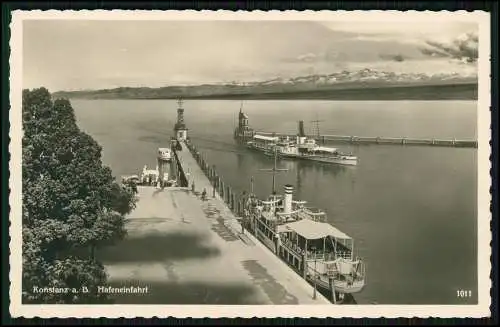 2x AK Konstanz am Bodensee, Hafeneinfahrt, Signalturm, Salondampfer uvm. um 1939